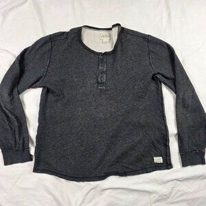 Lucky Brand Mens Medium Dark Gray Long Sleeve Henley Shirt Casual Outdoors